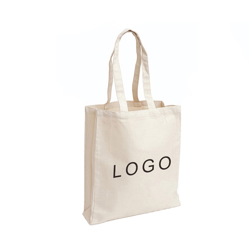 SG61 In hữu cơ Calico Cotton Canvas Túi tote Túi sách Logo tùy chỉnh Túi quảng cáo có logo