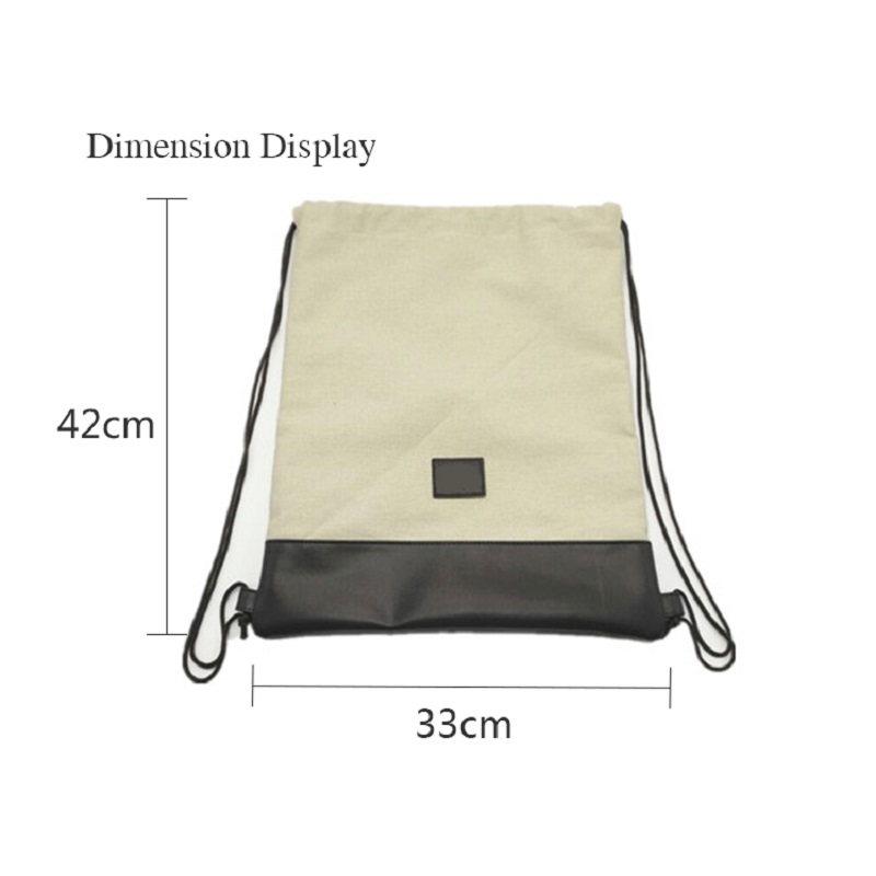 SG68 Túi du lịch thể thao Cotton Canvas dây rút ba lô cho phòng tập thể dục