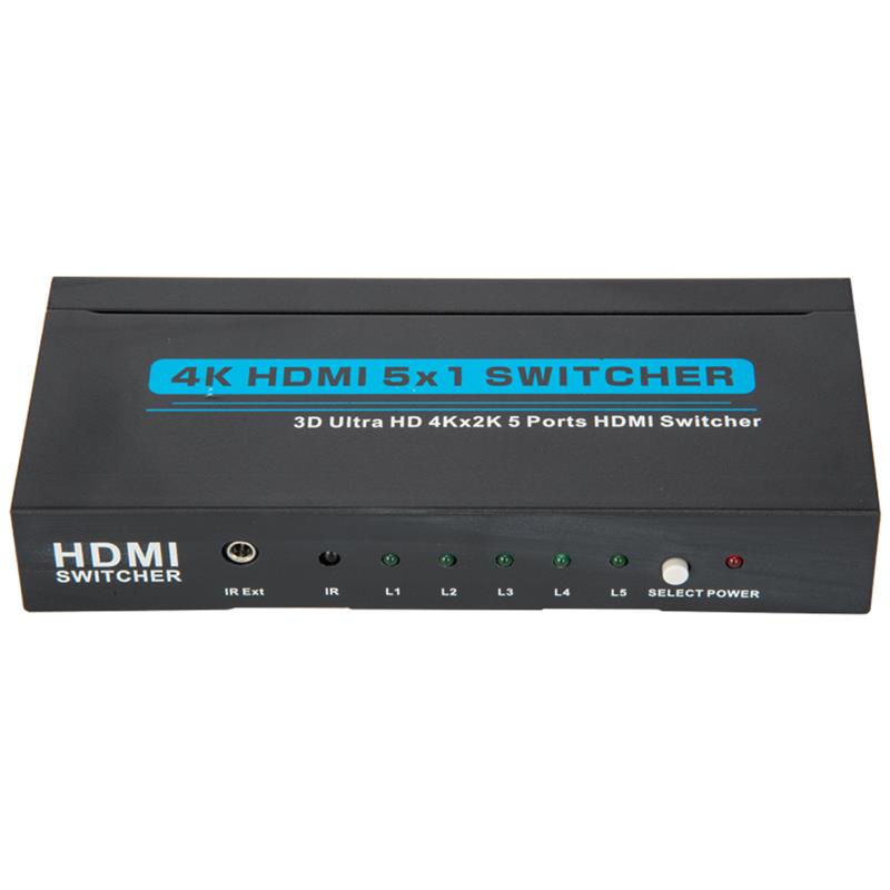 Bộ chuyển đổi HDMI 5x1 4K / 30Hz HDMI 5x1 Hỗ trợ 3D Ultra HD 4K * 2K / 30Hz