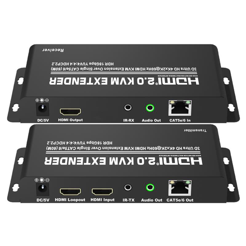HDMI 2.0 KVM Extender 60m trên Single CAT5e \/ 6 Hỗ trợ Ultra HD 4Kx2K @ 60Hz HDCP2.2