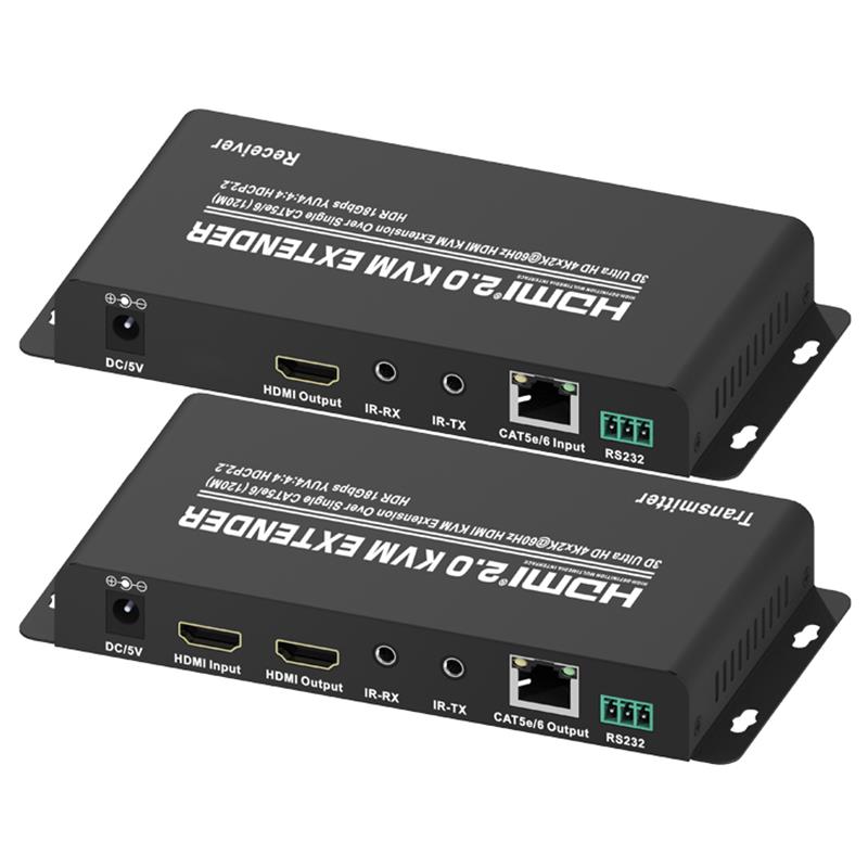 HDMI 2.0 KVM Extender 120m trên Single CAT5e \/ 6 Hỗ trợ Ultra HD 4Kx2K @ 60Hz HDCP2.2