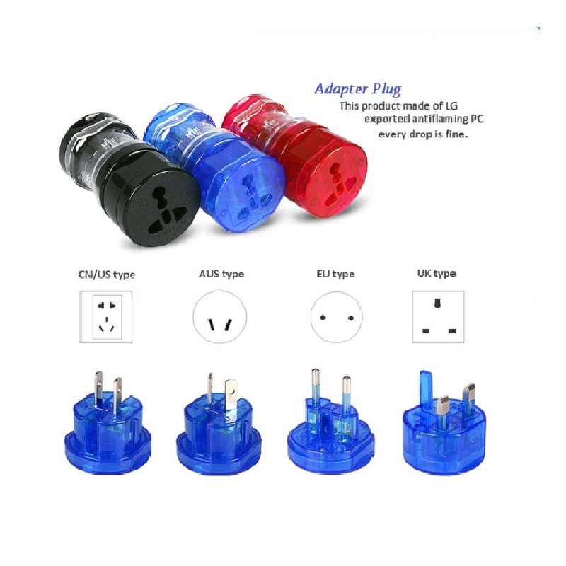 Bộ chuyển đổi du lịch cao cấp RRTRAVEL 301 có cổng USB, Bộ chuyển đổi phích cắm đa năng, Bộ cắm quốc tế [US UK EU AU] Bộ 6 miếng