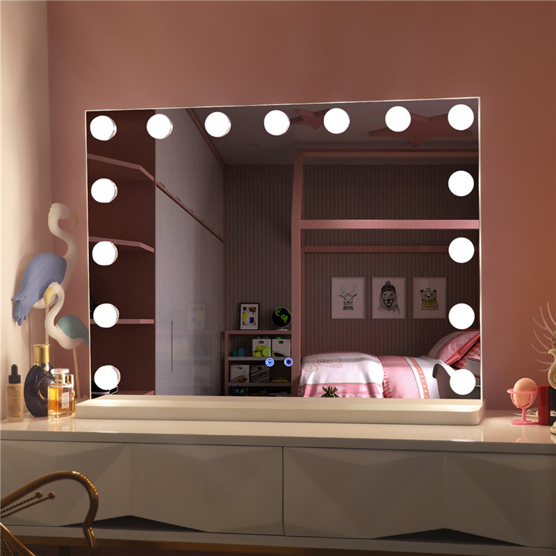 Máy tính để bàn lớn Hollywood Makeup Vanity Mirror với bóng đèn Led Light Makeup Dressing Mirror