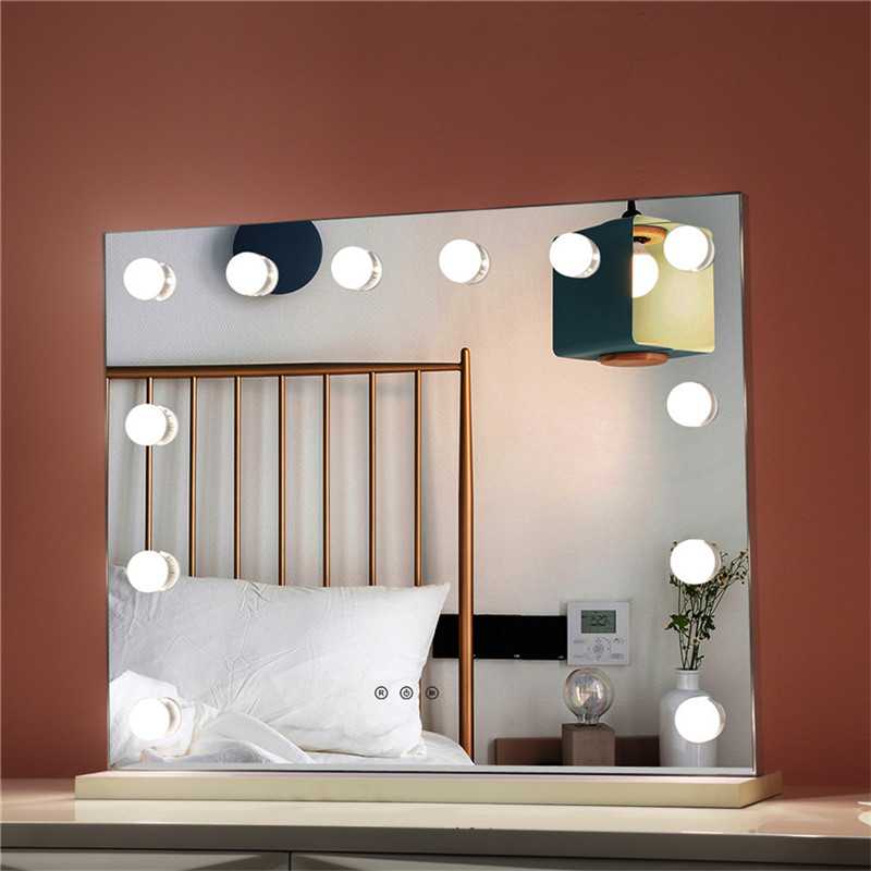 Phòng ngủ Ánh sáng Gương Vũ trụ LED Dimmable Bulbs makeup Vanity Hollywood Mirror.