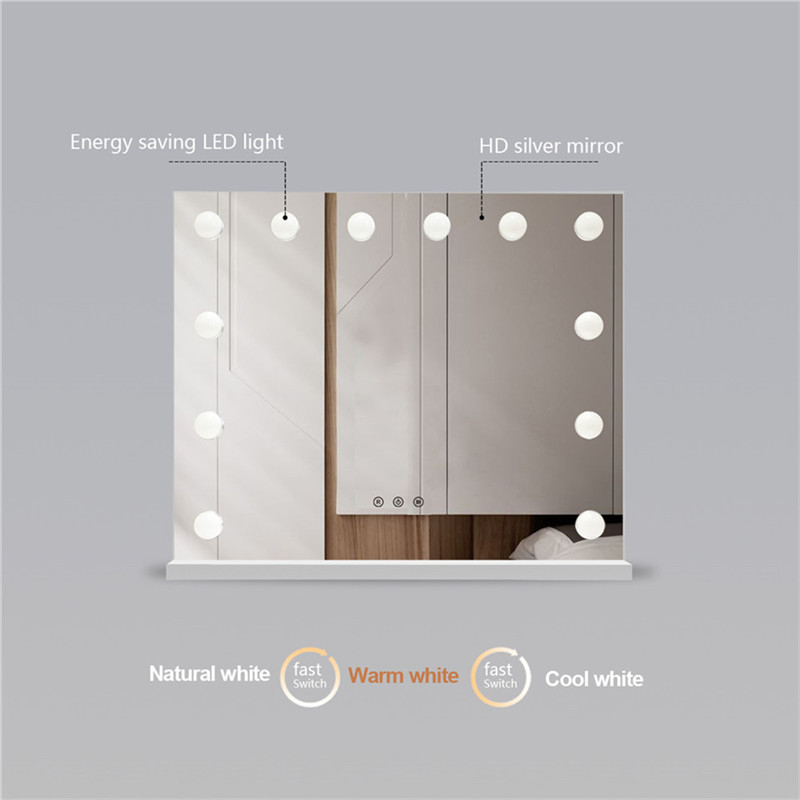 Phòng ngủ Ánh sáng Gương Vũ trụ LED Dimmable Bulbs makeup Vanity Hollywood Mirror.