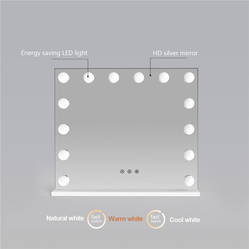 Gương đẹp màn hình nền lớn trắng Hollywood với bản đồ gỗ sáng tạo