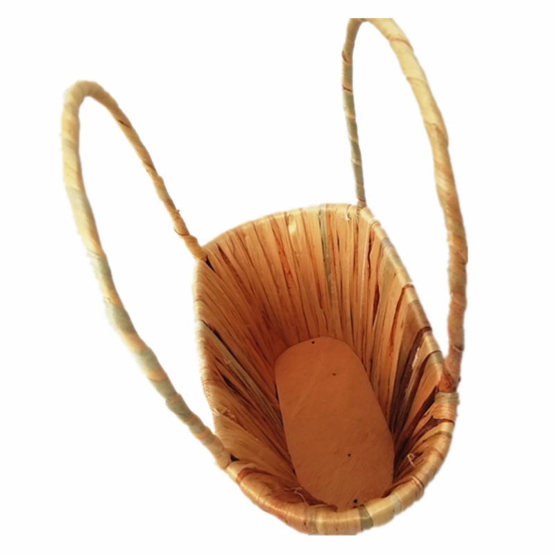 Giỏ hoa rơm có tay cầm