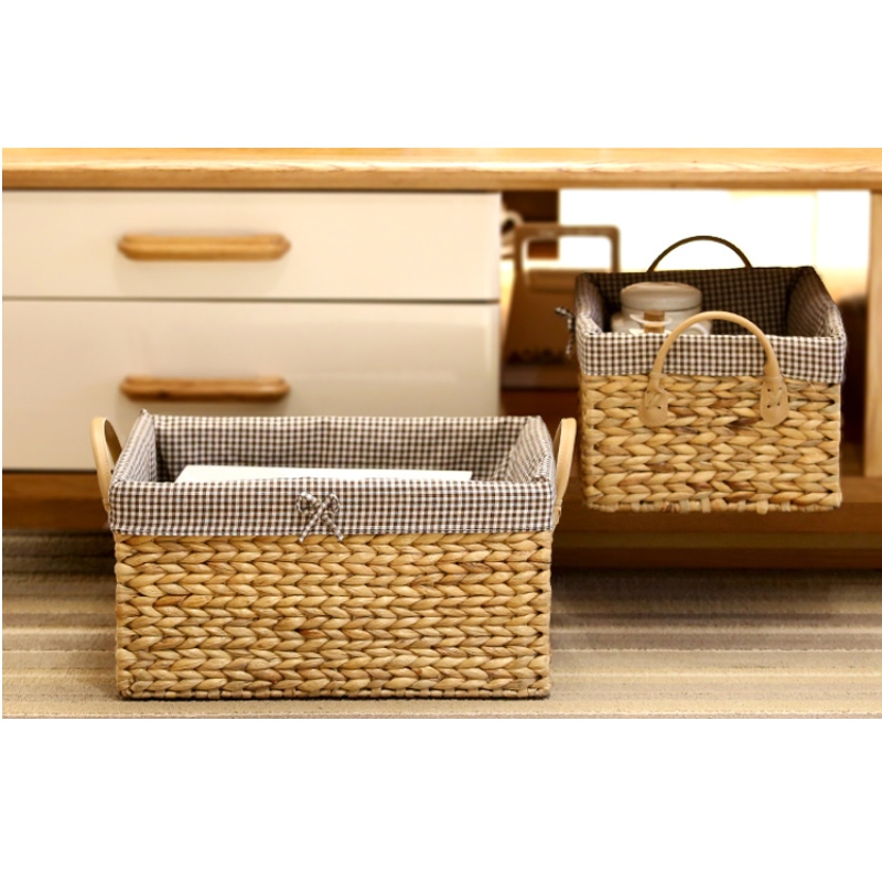 Trang trí nhà hình chữ nhật giỏ lưu trữ dệt