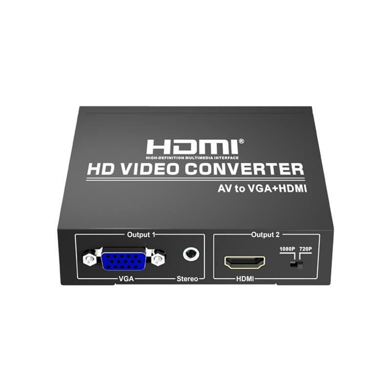 Bộ chuyển đổi AV sang VGA + HDMI Bộ mở rộng 720P / 1080P
