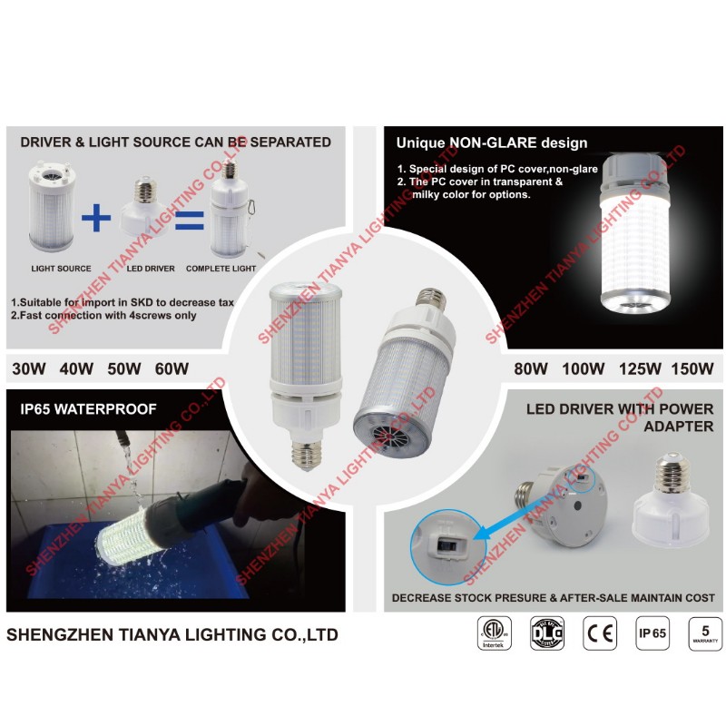 30W 40W 50W 60W 80W 100W 125W 150W Đèn ngô