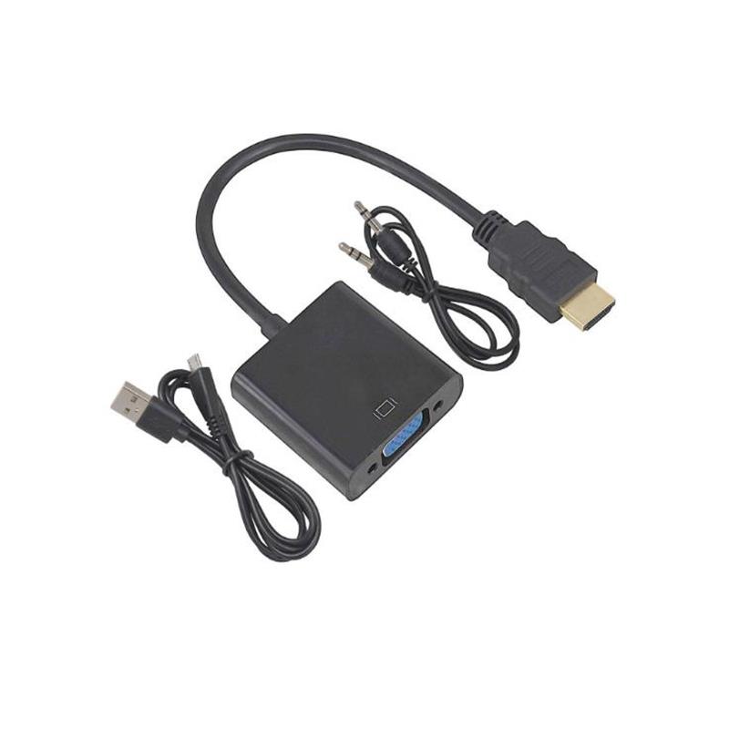 Máy quay 1080P HDMI tới VGA 15cm Cable với ghi âm 3.5mm, Micro USB để nạp điện