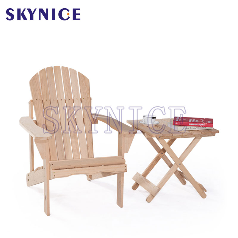 Ghế bên ngoài gỗ Ghế Adirondack Với bàn ăn