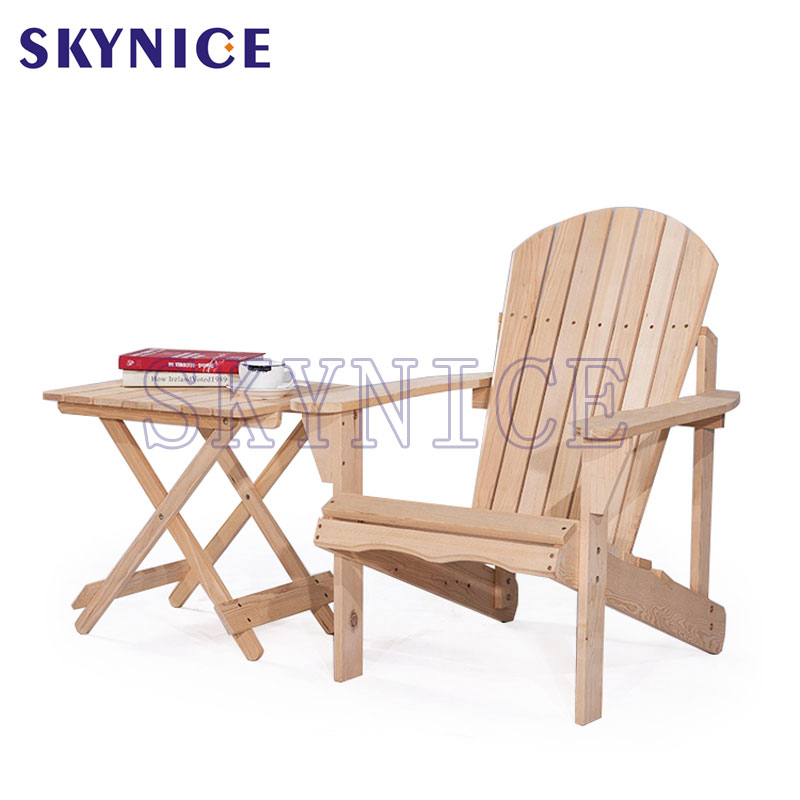 Ghế bên ngoài gỗ Ghế Adirondack Với bàn ăn