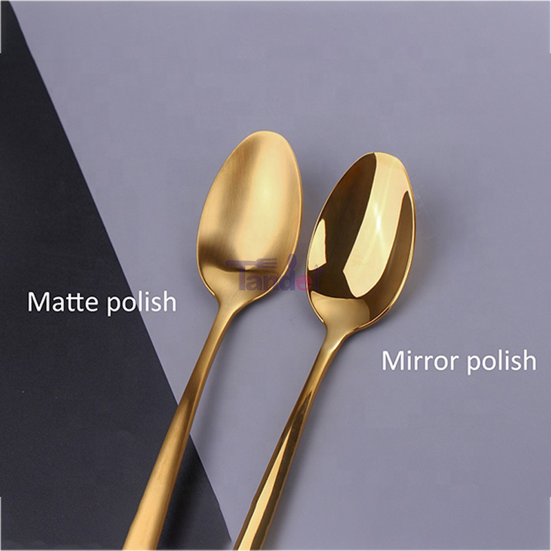 16\/20\/24 miếng thép không gỉ vàng phẳng 16 16 24 bộ dao kéo có hộp