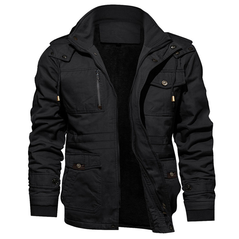 Áo khoác Lông Cừu Chọn mùa đông áo jacket Windbreaker với túi kim loại cho quần áo của Menzies Name