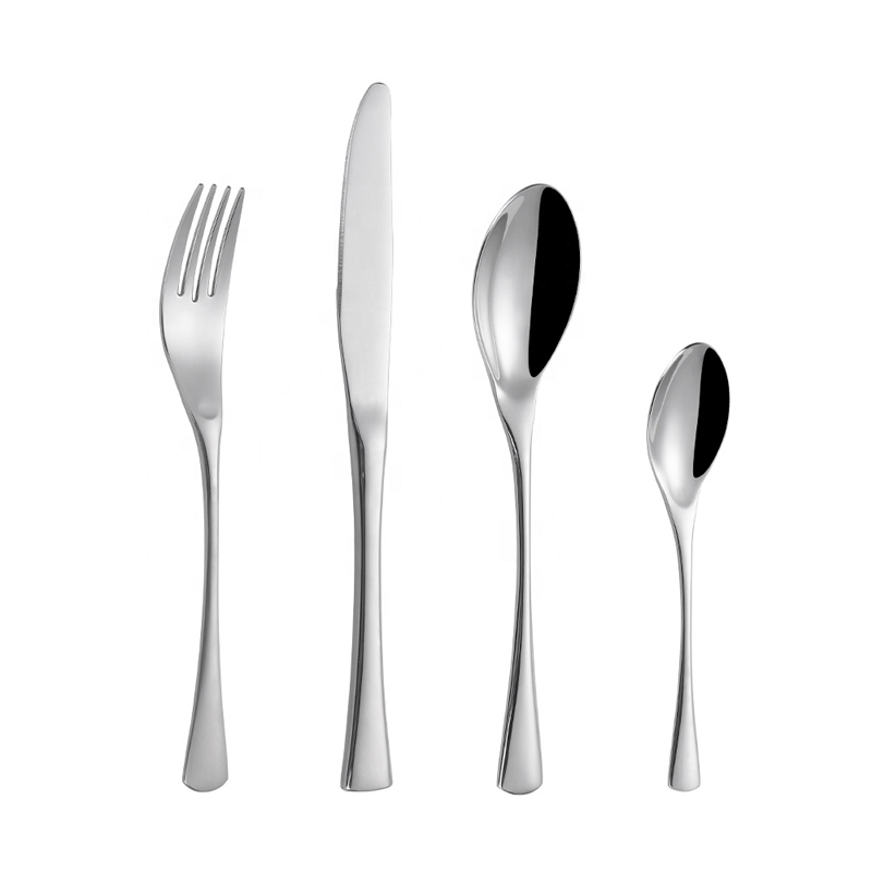 ngạc nhiên mạ vàng bạc bạc bạc bạc 18/8 Golden Western Tự chọn Logo Flatmware Thép Thép Hotel Cutlery Set