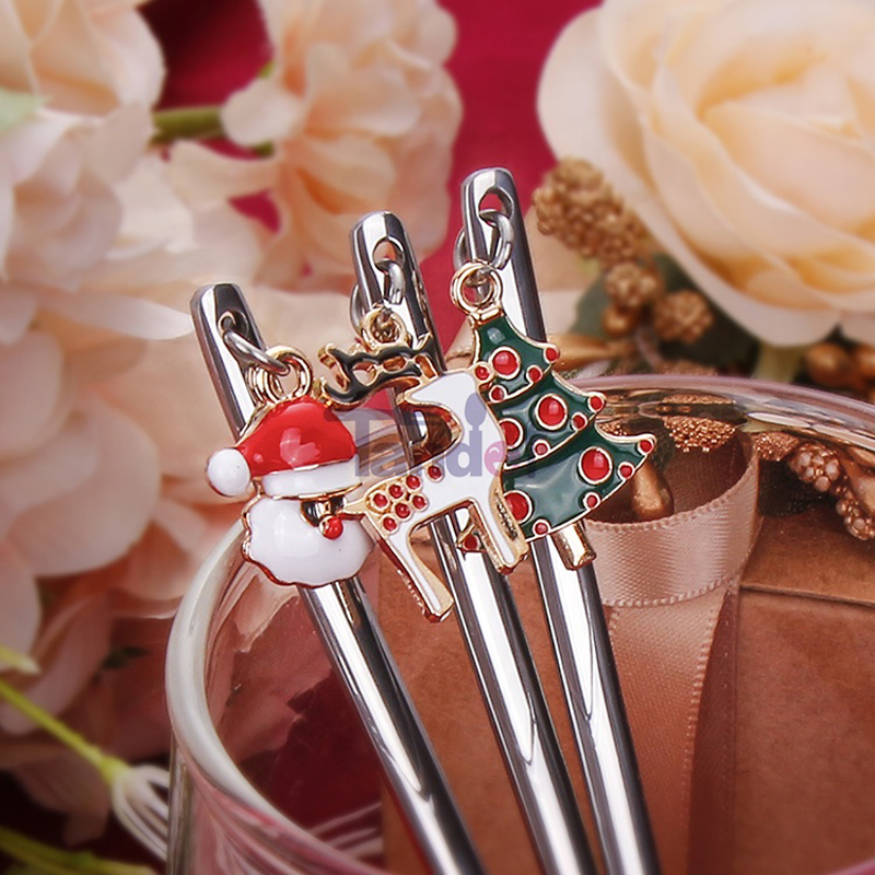 vớ cây nón Giáng sinh trang trí trà Thép không gỉ thìa là món quà Giáng sinh sẵn sàng