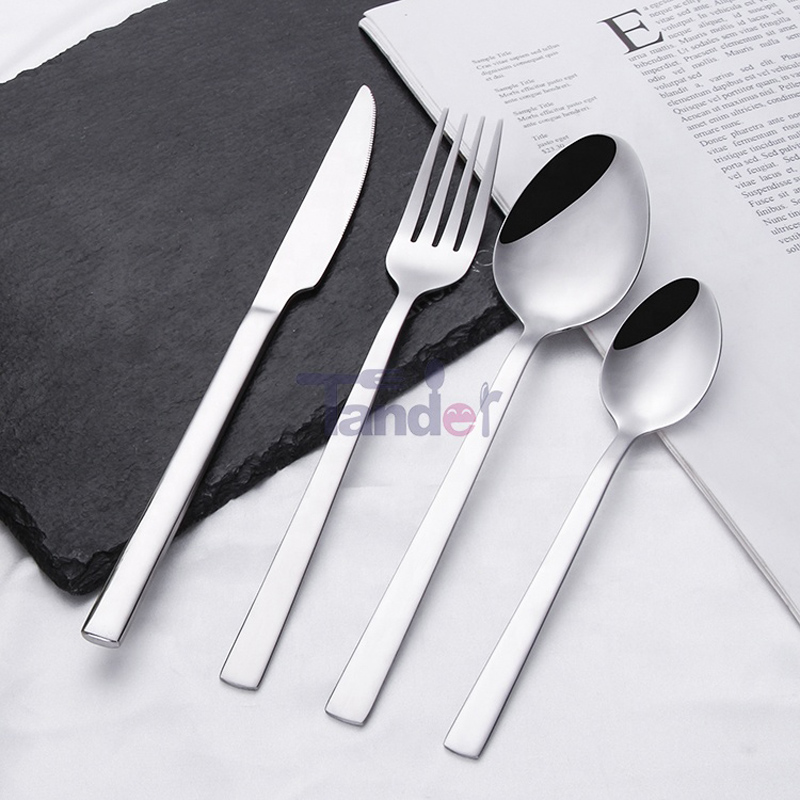 Bộ đồ dùng bằng bạc cho nhà hàng Dao kéo thép tái sử dụng Flatware không gỉ