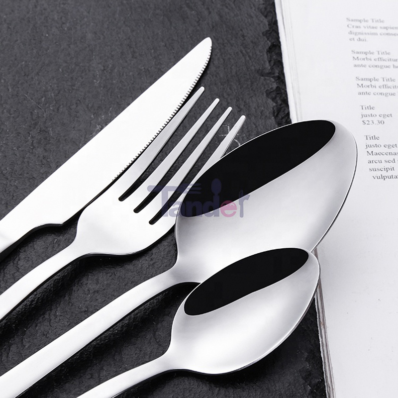 Bộ đồ dùng bằng bạc cho nhà hàng Dao kéo thép tái sử dụng Flatware không gỉ