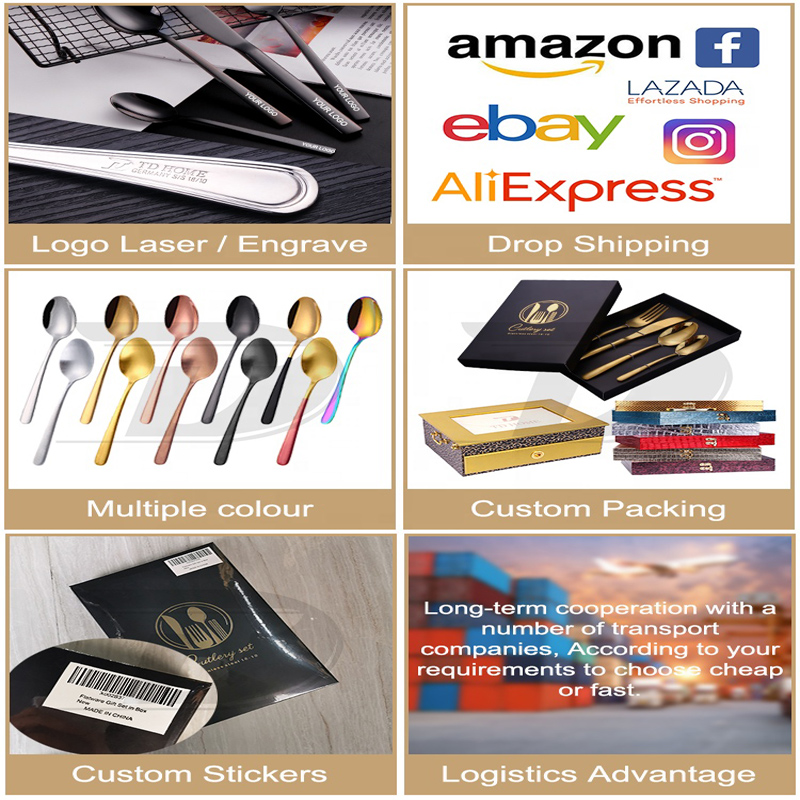 gói 12 bộ đồ ăn bằng bạc đặt muỗng ăn bằng thép không gỉ cho 12