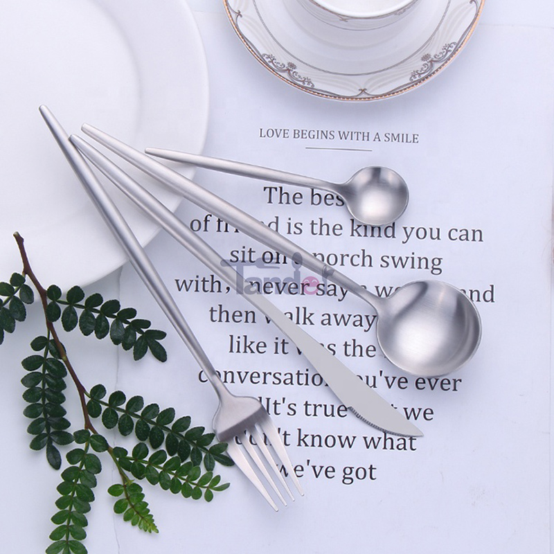 thiết kế độc đáo tái sử dụng mờ thép không gỉ dao kéo thiết lập