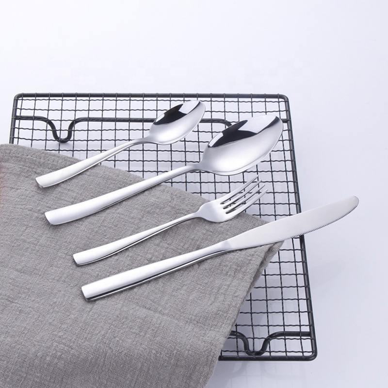 Morden 19 CÁI Thiết kế đơn giản \/ cổ điển Gương Bộ đồ ăn bằng kim loại Ba Lan