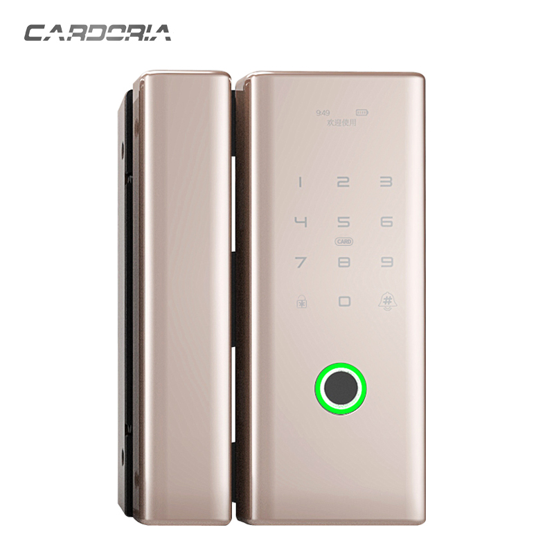 Khoan hỗ trợ miễn phí bluetooth & vân tay & mã & thẻ bốn cách mở khóa, đấu dây khóa cửa kính thông minh miễn phí