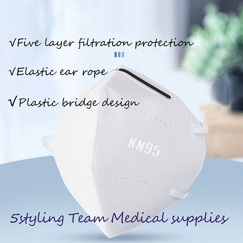 Mặt nạ gấp nửa mặt không dệt KN95 dùng một lần để tự sử dụng