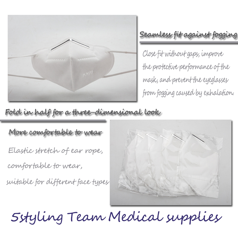 Mặt nạ gấp nửa mặt không dệt KN95 dùng một lần để tự sử dụng