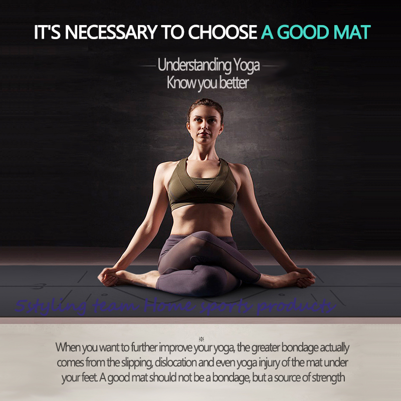 Pu Nature cao thầy Yoga mat position line, mồ hôi hấp thụ và antikid, earth sang chạm, Fitnet of men and woman yoga hall