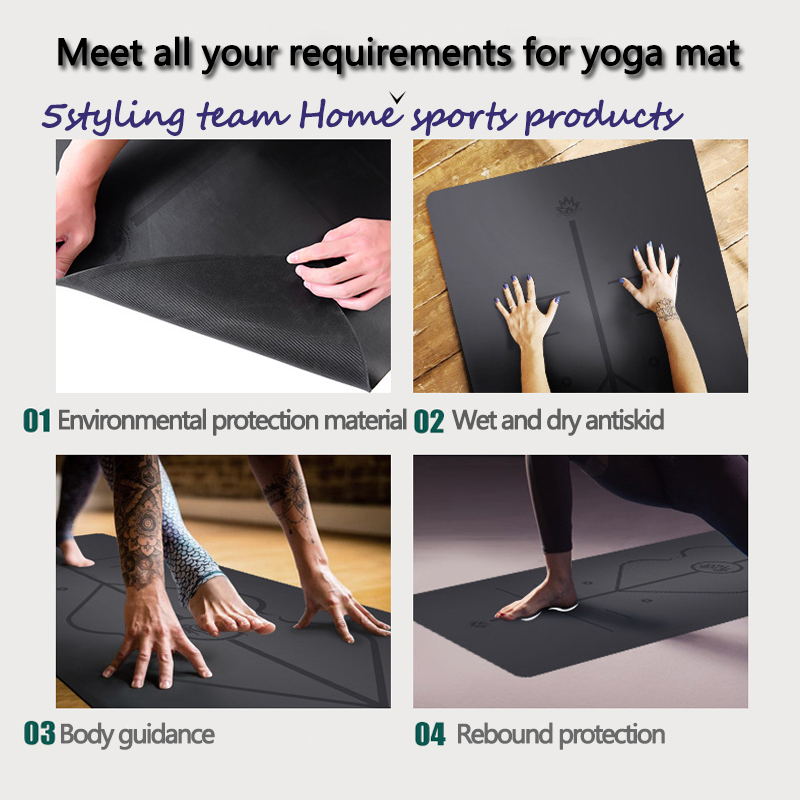 Pu Nature cao thầy Yoga mat position line, mồ hôi hấp thụ và antikid, earth sang chạm, Fitnet of men and woman yoga hall