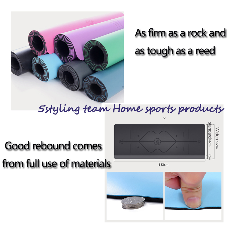 Pu Nature cao thầy Yoga mat position line, mồ hôi hấp thụ và antikid, earth sang chạm, Fitnet of men and woman yoga hall