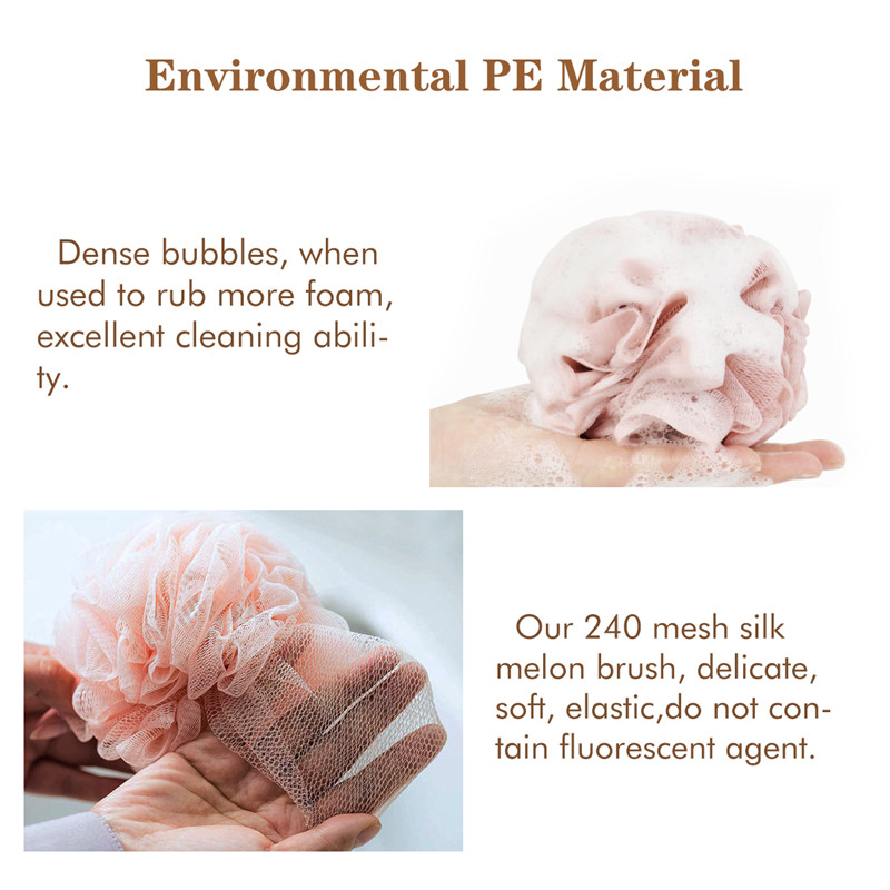 Vòi hoa sen Loofah, Bộ bọt biển tắm bao gồm 1 Máy chà sàn tay dài & 1 Bàn chải tắm cho phụ nữ và nam giới Rửa mặt, tắm và spa