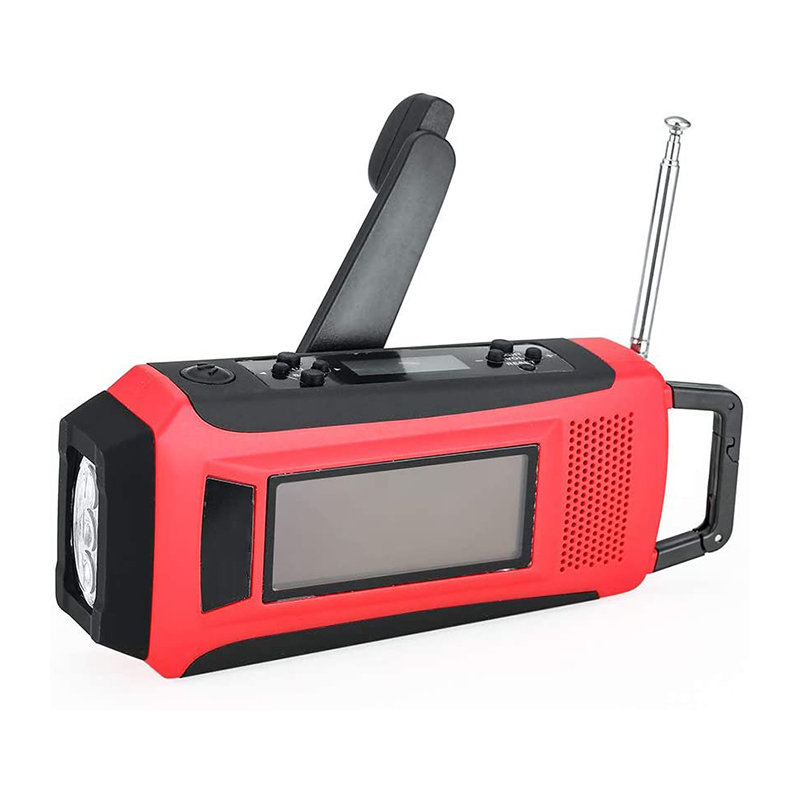 Radio Radio khẩn cấp Tay quay tự động AM / FM NOAA Radio di động năng lượng mặt trời với đèn pin LED, Bộ sạc pin 1150mAh cho điện thoại iOS / Android Sạc pin