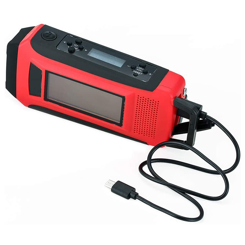 Radio Radio khẩn cấp Tay quay tự động AM \/ FM NOAA Radio di động năng lượng mặt trời với đèn pin LED, Bộ sạc pin 1150mAh cho điện thoại iOS \/ Android Sạc pin