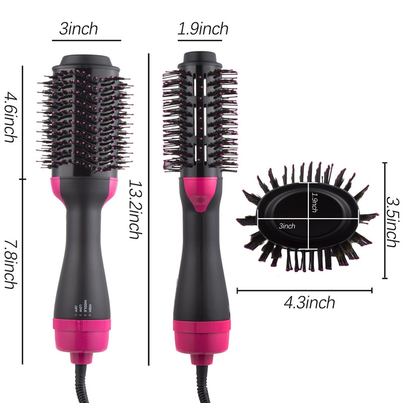 Hot Air Brush Hair khô & Volumizer Salon 4-IN-1 Tiêu cực lon Tạo kiểu tóc Máy sấy tóc Bàn chải gốm Máy sấy tóc Curler
