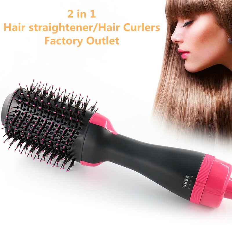 Hot Air Brush Hair khô & Volumizer Salon 4-IN-1 Tiêu cực lon Tạo kiểu tóc Máy sấy tóc Bàn chải gốm Máy sấy tóc Curler