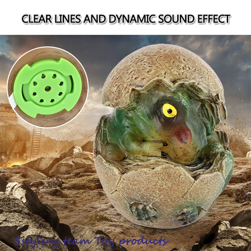 Mục đích đặc biệt xuyên biên giới cho Amazon Jurassic vỏ cao su mềm phá vỡ âm thanh, ánh sáng, trứng khủng long, đồ chơi giáo dục của trẻ em
