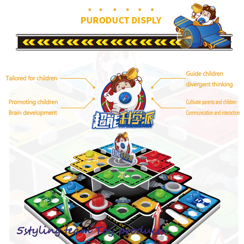 Trò chơi thiếu nhi 3D ba chiều bàn cờ bay trò chơi hàng đầu lắp ráp đồ chơi rắn thang 3 lớp và phân phối đồ chơi cờ vua