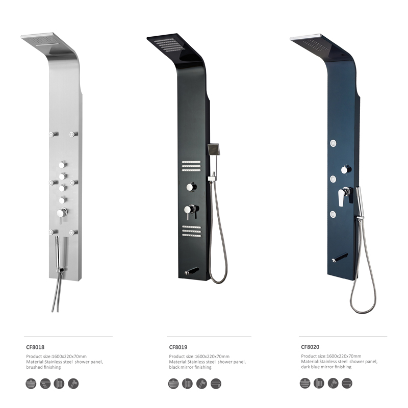 Tấm vòi hoa sen inox CF8025, Tấm ốp phòng tắm, Vòi sen mát-xa