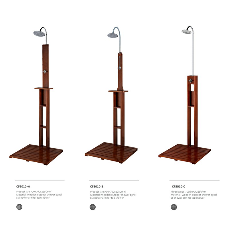 Bảng điều khiển vòi hoa sen ngoài trời bằng gỗ CF5010