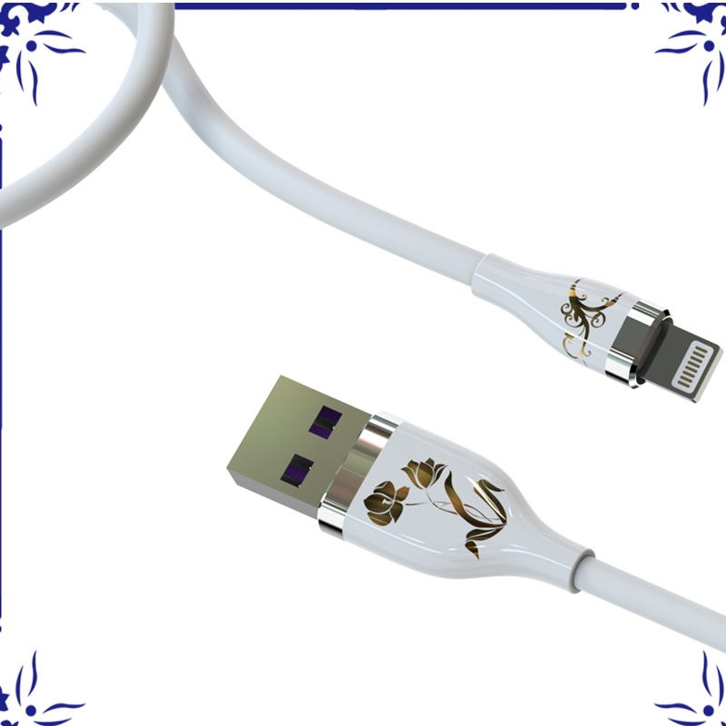 Cáp gốm 3 màu LED sáng dòng silicon cho iphone