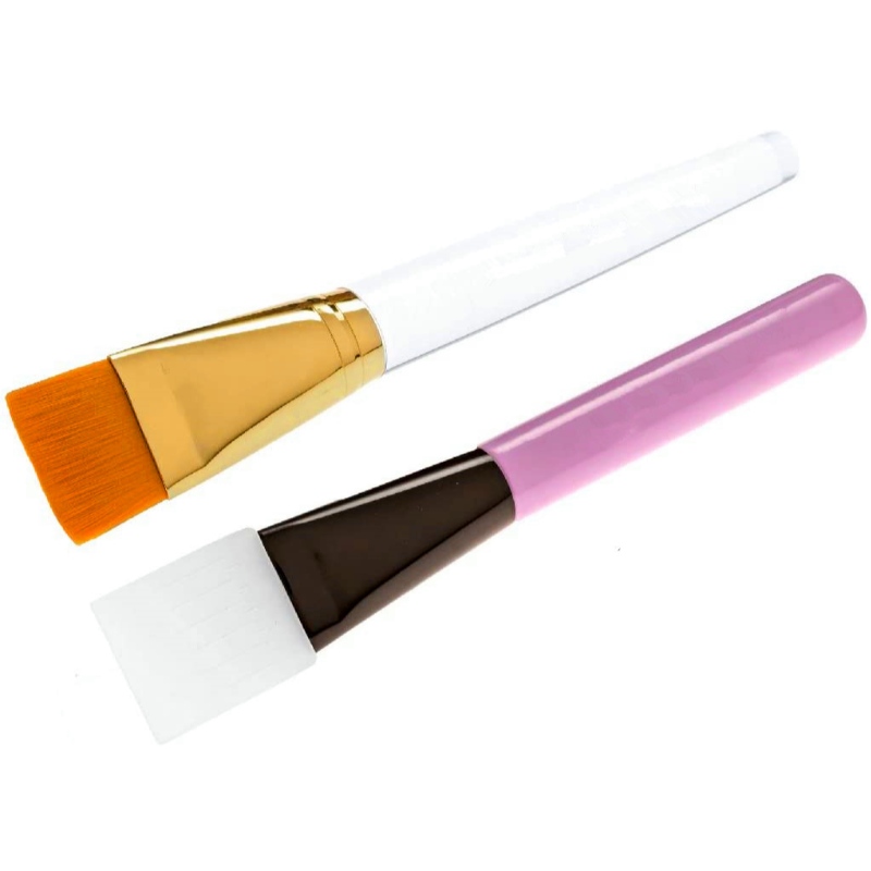 BEALUXUR 2 mặt Công cụ cọ mặt nạ cho đất sét than mặt Mặt mũi cơ thể miễn phí DIY Home Spa Applicator (Bàn chải silicone và bàn chải lông nylon tổng hợp)