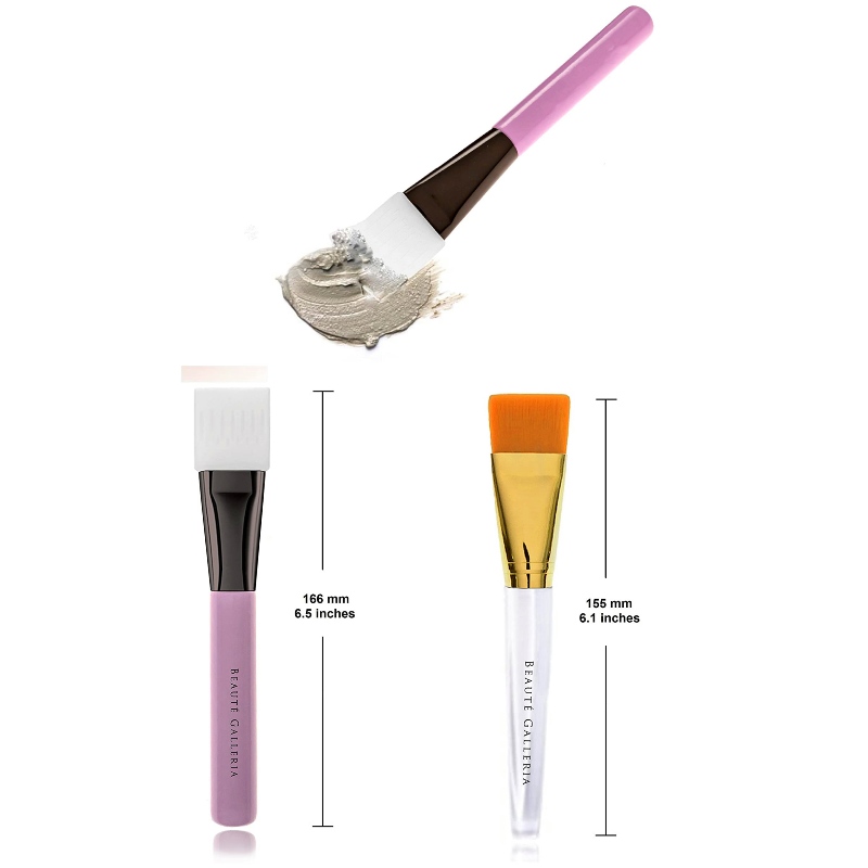 BEALUXUR 2 mặt Công cụ cọ mặt nạ cho đất sét than mặt Mặt mũi cơ thể miễn phí DIY Home Spa Applicator (Bàn chải silicone và bàn chải lông nylon tổng hợp)