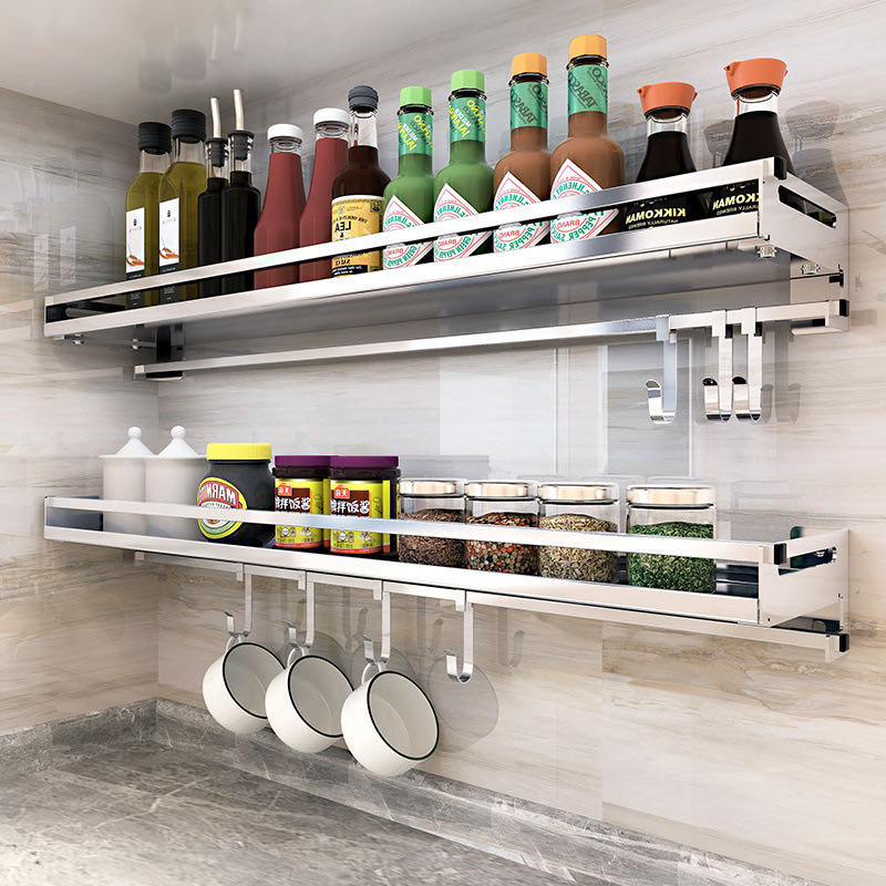 Inox treo tường nhà bếp hiển thị món ăn Giá gia vị