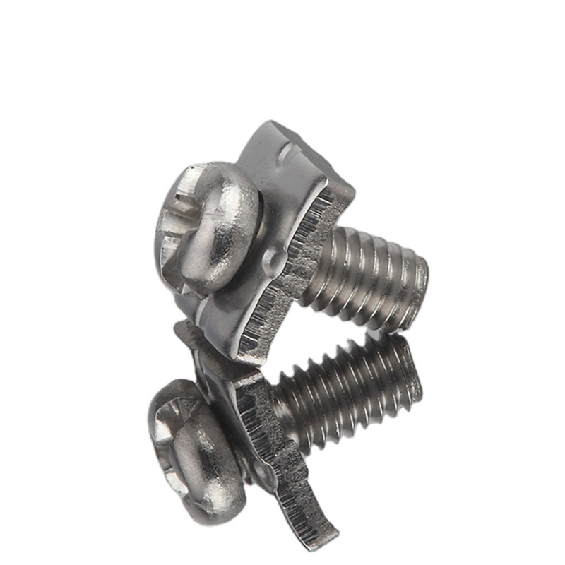 Đồng bằng thép không gỉ SS Pan Head lõm chéo Kết hợp vít với máy giặt vuông