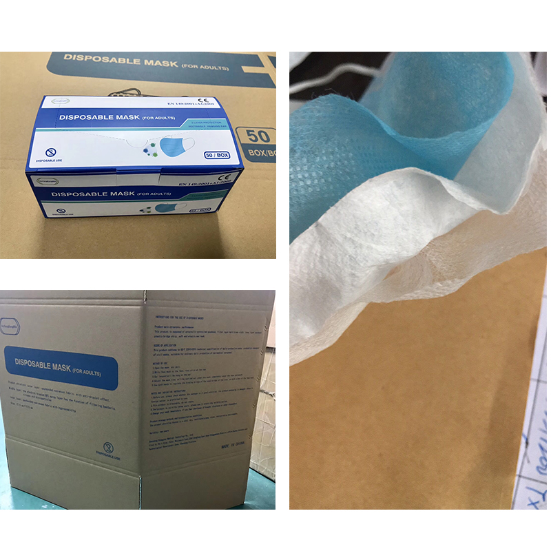 Mặt nạ sắp xếp ba lớp mặt nạ bảo vệ bông, ngăn chặn vi khuẩn, nước bọt,