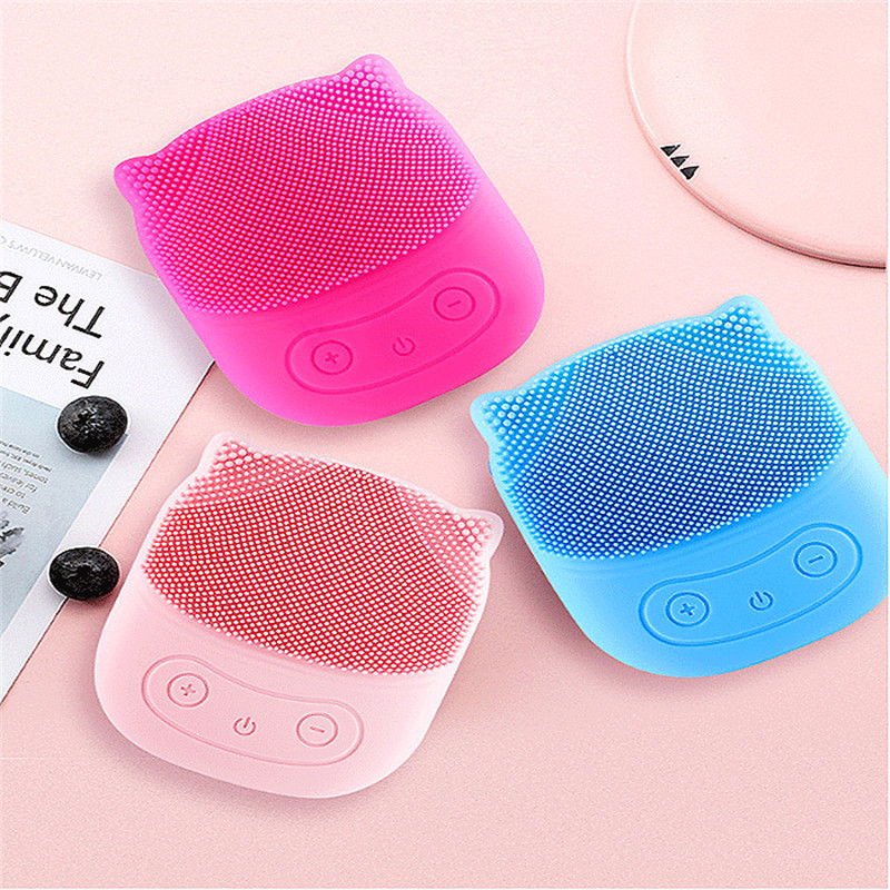 Water-Proof Portable Facial Cleansing Brush Silicone Sonic Rung Mini Cleaner Deep Pore Cleaning Skin Massage mặt