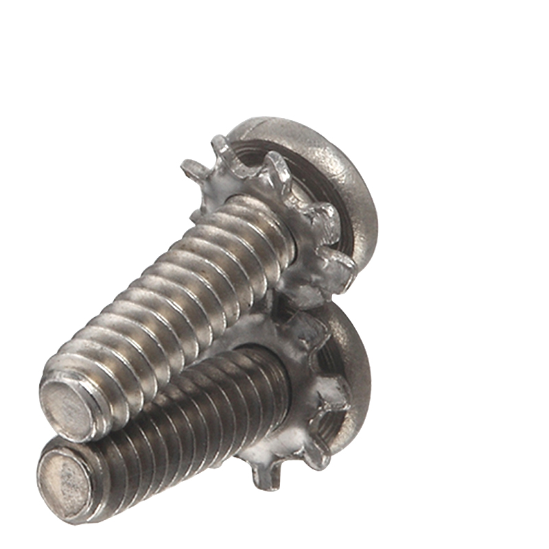 Thép không gỉ Pan Pan Head Cross Recess Máy giặt răng ngoài Hoa vít máy giặt