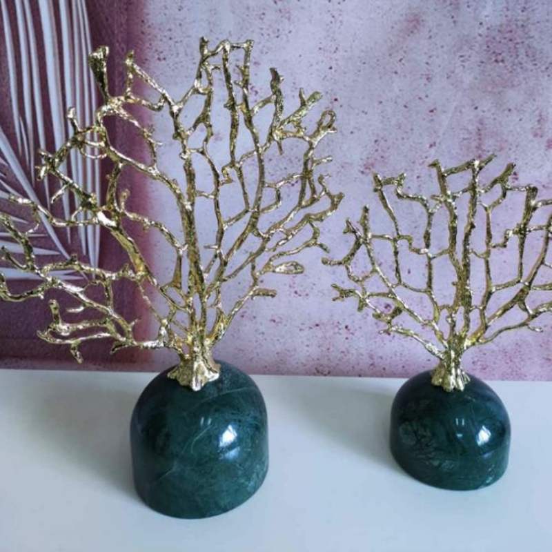 Ánh sáng sang trọng, đá cẩm thạch kim loại sáng tạo, đồ trang trí cây san hô, tôn vật Trung Hoa, đồ nội thất nhà, phòng khách, đồ nội thất đỉnh bàn